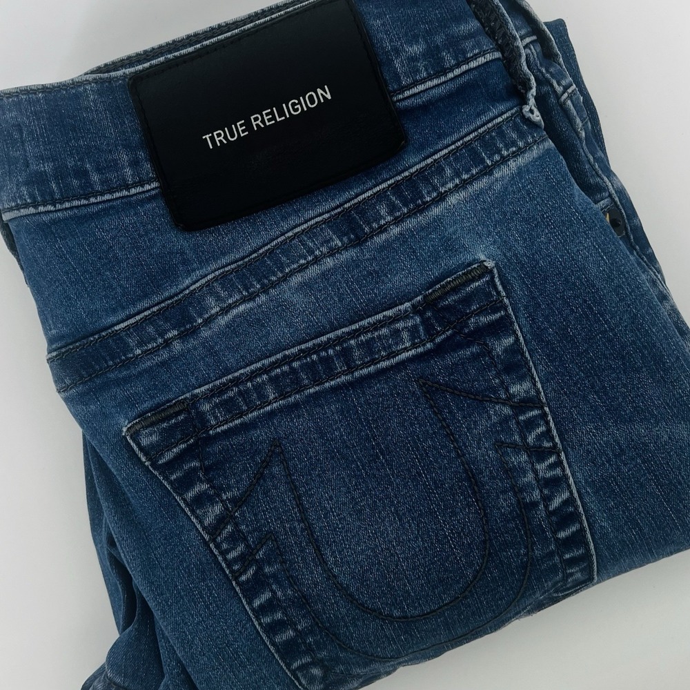 True Religion Devin Men's Jeans 31x30 Slim‎ No Flap Medium Wash Denim
